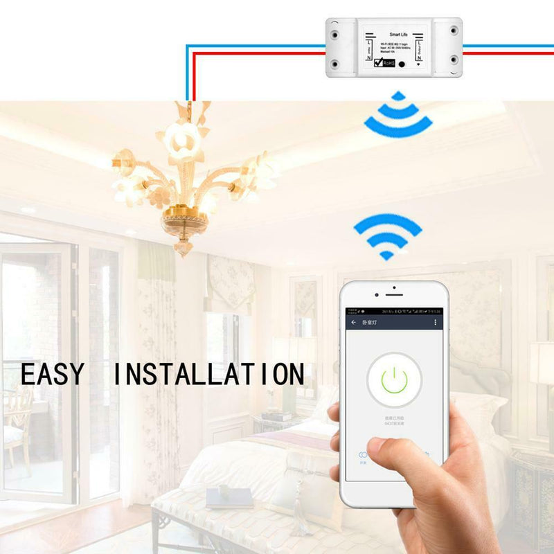 2200W 90-250V AC Remote Control Switch Module WIFI Wireless Smart Switch Adapter
