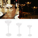 Clear Glass Candle Holder Candlestick Tealight Wedding Party Dinner Decor L