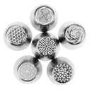 6pcs Russian Icing Piping Tips Fondant Nozzles DIY Cupcake Embossed Tool