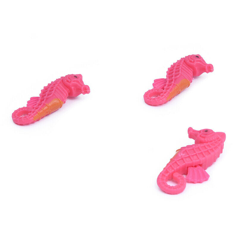 3 Pcs Plastic Artificial Seahorses Pink for Fish Tank Aquarium H6M4