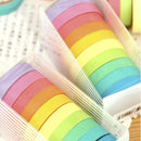 10 Rolls Paper Washi Masking Tape Rainbow Colours Sticky Decoration DIY New #