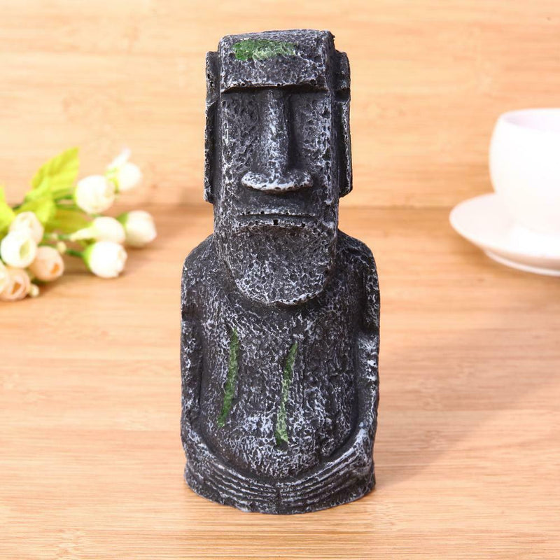 Fish Tank Landscaping Artificial Easter Island Statue Decoration(Big)