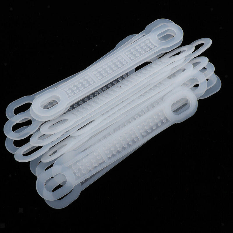 100 Pack Anti Slip Clear Rubber Clothes Hanger Grips Clothing Hanger Strips
