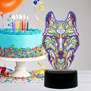 DIY Special Shaped Diamond Painting Wolf LED Light Cross Stitch Embroidery