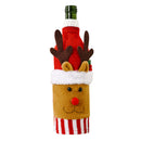 Christmas Decoration Cloth Red Wine Bottle Bag Covers Party Ornaments (Elk)