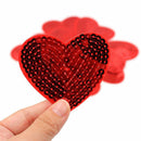 Clothes Patches Love Heart Iron On Sweater Sequined Glitter Embroidered