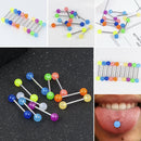 10x Glow In The Dark Luminous Barbell Lip Tongue Rings Body Piercing Jewelry Set