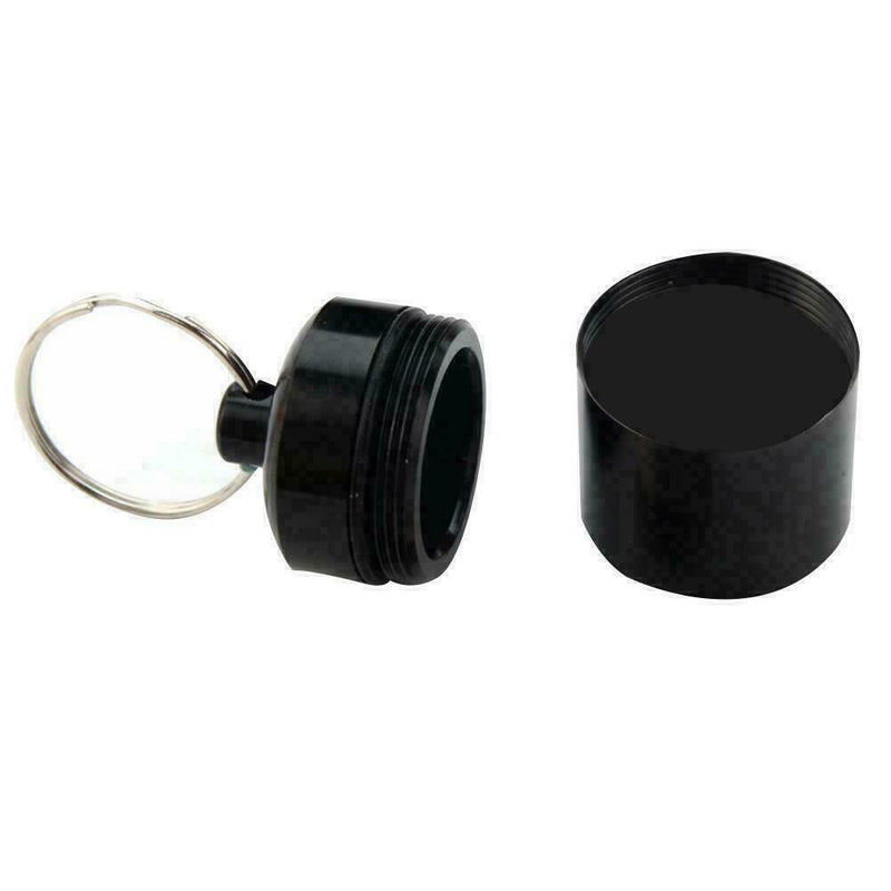 Mini Waterproof Metal Medicine Pill Box Case Bottle Black Container Keychai M5V9