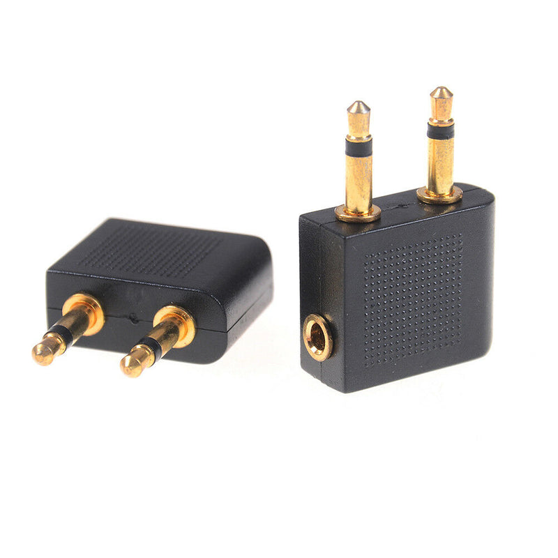 5Pcs 3.5mm pro airline airplane golden plated headphone jack plug adapter KQBX