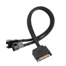 Sleeved SATA 15Pin to 2 Way 3/ 4Pin Fan Power Adapter Extension Cable Wire  A
