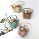 Girls Shoulder Bag Straw Rattan Weave Crossbody Bag For Baby Girls Best(Pi) Z7B6