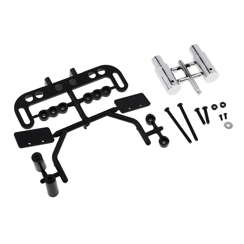 1/10 RC Racing Drift Car Accessories - Double Tip Pipes with License Bracket