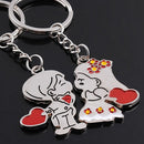 Couple Gift Key Ring Fob Metal Bride Groom Heart Love Keychain 1 Pair FT BX