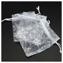 50 PCS Christmas Snowflake Transparent yarn Pouch Wedding Favour Gift Draws P4T4