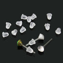 Wholesale Lots 1000x Clear Soft Silicone Rubber Earring Back Stopper Findings