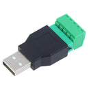 USB 2.0 Type A Male to 5P Screw w/ Shield Terminal Plug Connector Adapter  Z