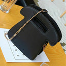 Telephone Shaped Women Retro Cross Body Bag PU Leather Clutch Purse Chain B M8L5