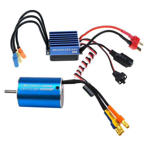 2838 Sensorless Brushless Motor+35A Brushless ESC for 1/14 1/16 1/18 RC Car