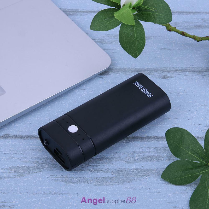Universal USB 2X18650 Power Bank Case DIY Battery Charger Box +LED Flashlight