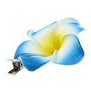 Women Girls Plumeria Flower Foam Hair Clip - Blue D6S2