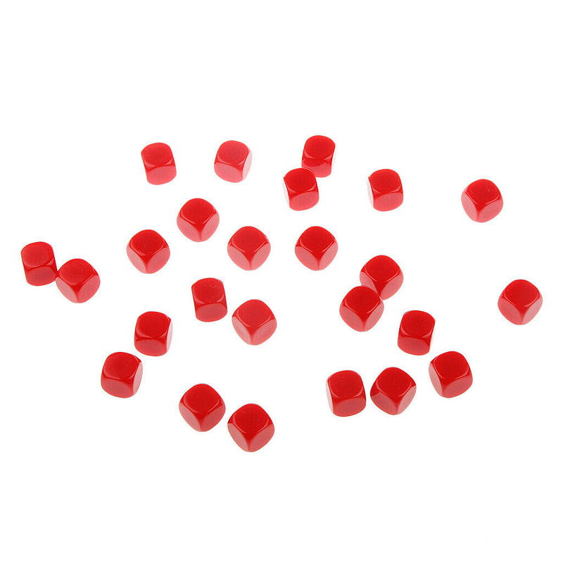50 Pieces Opaque Blank Dice D6 for D&D RPG MTG Party Games Green + Red