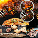 2X Outdoor BBQ Grill Mat Non-Stick Bake Grilling Mats Barbecue Pad Fiber Cloth