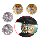 2x Crystal Bling Car Headrest Collar Headrest Pole Decoration Circle Ring
