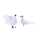 Artificial Foam Feather White Doves Birds Craft Birds Home Wedding Decor, Pack