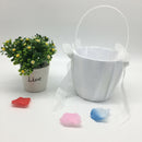 Small White Wedding Flower Girl Basket