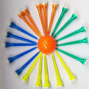 50pcs Mixed Color Plastic Crown Shape Claw Cushion Top Golf Tees 78mm  ME
