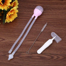 3pcs Baby Nasal Aspirator Set Infants Care Suction Snot Nose Cleaner (Pink) A