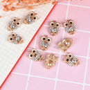 10Pcs Rhinestone Crystal Owl Enamel Charms Pendant DIY Jewelry Craft Findings FT