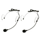 2Pack Condenser Headset Microphone W/ Flexible Wired Boom 3.5mm Mono Black