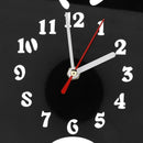 Creative Teeth Acrylic Mirror Wall Clock Home Decoration Wall Clock-Black R2A5