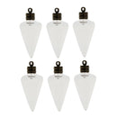 6 Pieces Cone Shape Bottle Charms Vials Glass Bottles Pendants For
