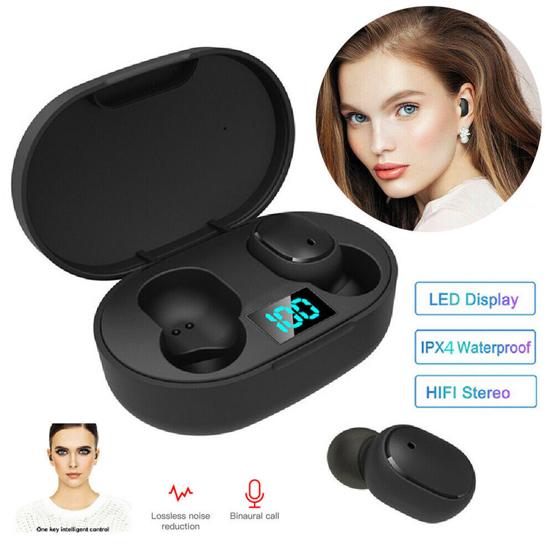 Wireless 5.0 Earphones Headsets Wireless Headphones Mini Earbuds w/ LED