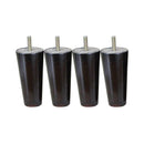 4Pcs 5'' Height Solid Wood Cone Sofa Legs Black Color Couch Furniture Feet