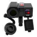 CS-588A1 Motorcycle USB Charger Cigarette Lighter Socket w/Switch Voltmeter