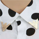 2 Pairs Blouse Shirt Metal Pointed Collar Clips Wing Shape Tips Brooch Pin