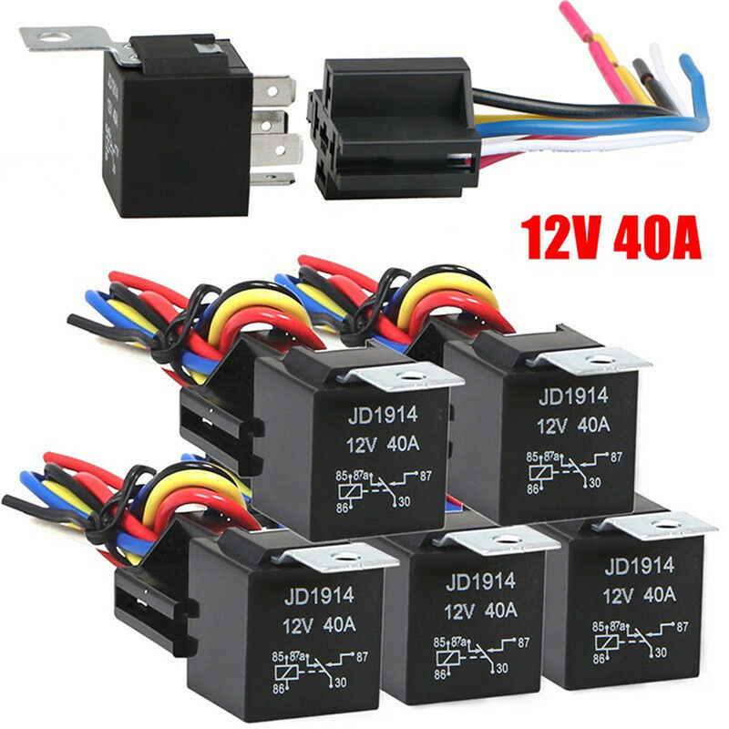 Waterproof Automotive Relay 12V 5Pin 40A Car Relay 12V 5Pin With Relay Socket 3C