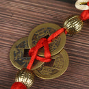 Wealth Success 3 Copper Coins Rope China Knot Red Rope Feng Shui Lucky 3C