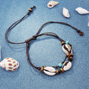 Boho Natural Sea Shell Stone Anklets For Women Wood Bead Seashell Ankle Bra