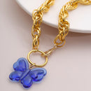 Fashion Butterfly Choker Twist Chain Necklace for Women Jewelry Statement