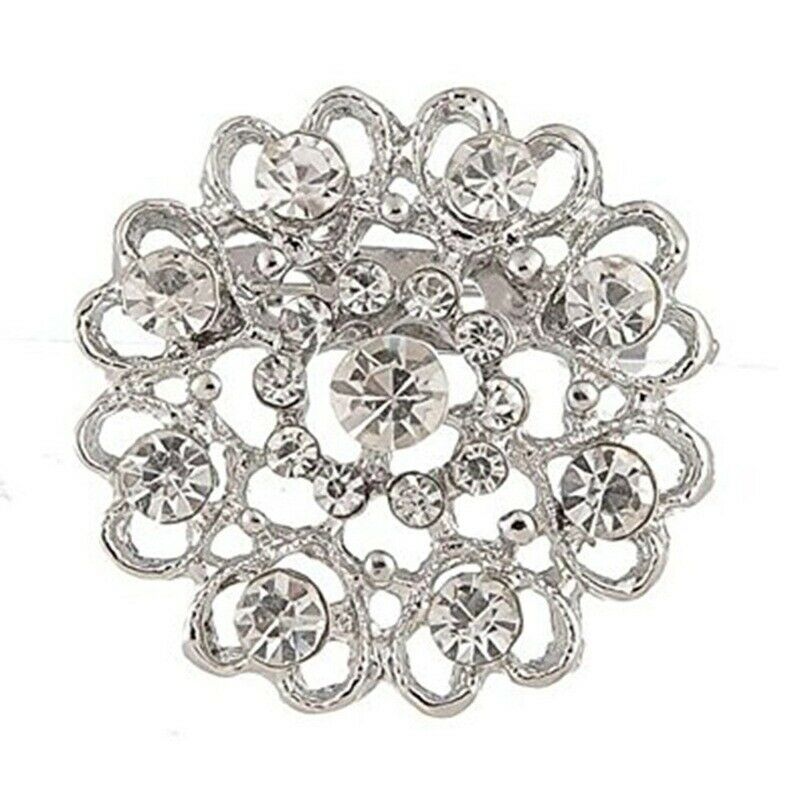 1 x Fashion Elegant Diamond Hollow Diamond-studded Heart Wedding Bridal Bro L7E2