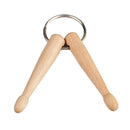 Mini Wood Drum Sticks Keychain Key Ring Chain Keyfob Gift for Music Lover
