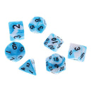 7PCS Polyhedral Dice for  DND Dice Party Game Blue White