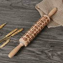 Christmas Snowman Embossing Rolling Pin Baking Cookies Cake Engraved Roller