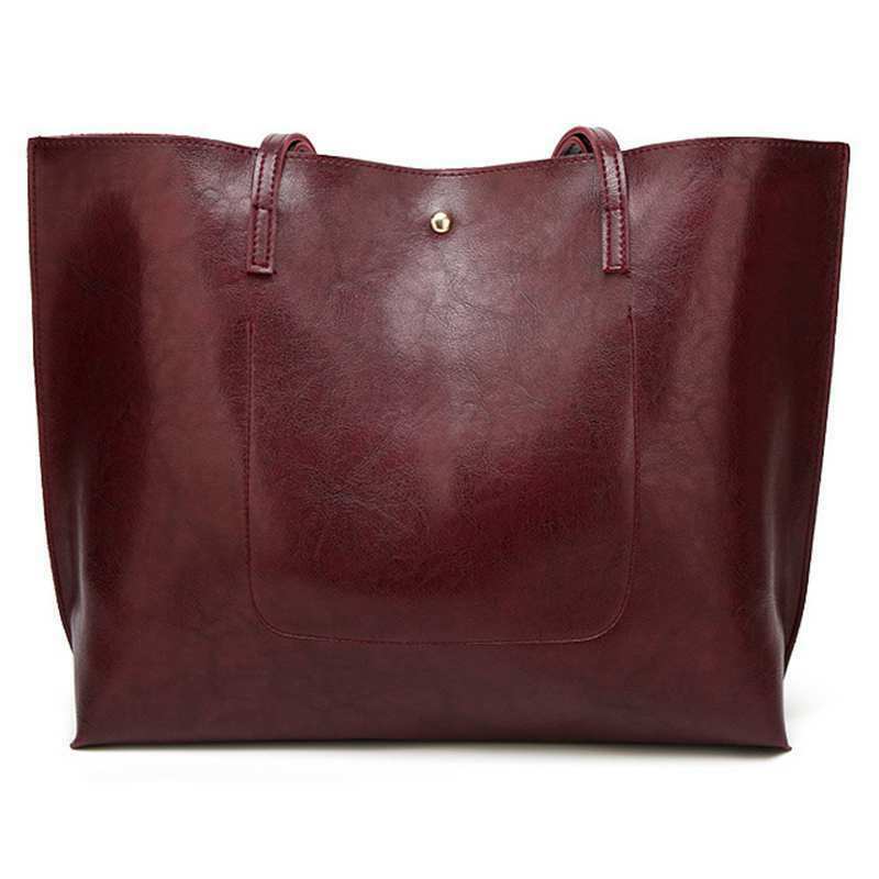 Women'S Soft Leather Tote Shoulder Bag From Tassel Handbag(Red Wine) F3T3