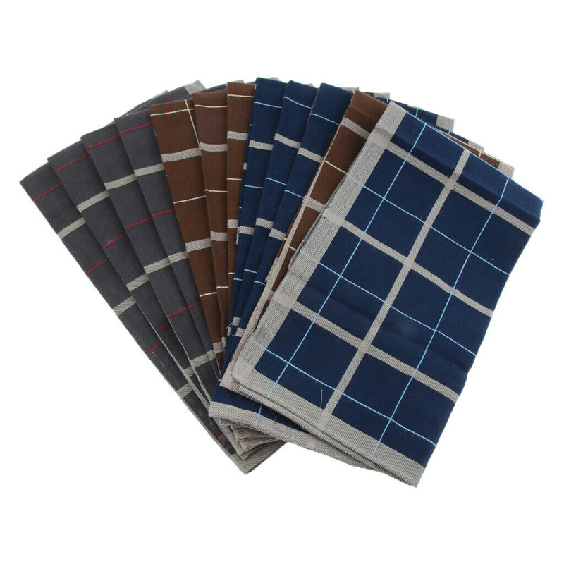 12pcs/set Men's 100% Cotton Square Handkerchief Hanky Wedding Party Hankie