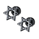 3 Pairs Star of David Earring Women Stainless Steel Cool Punk Ear Studs Hot